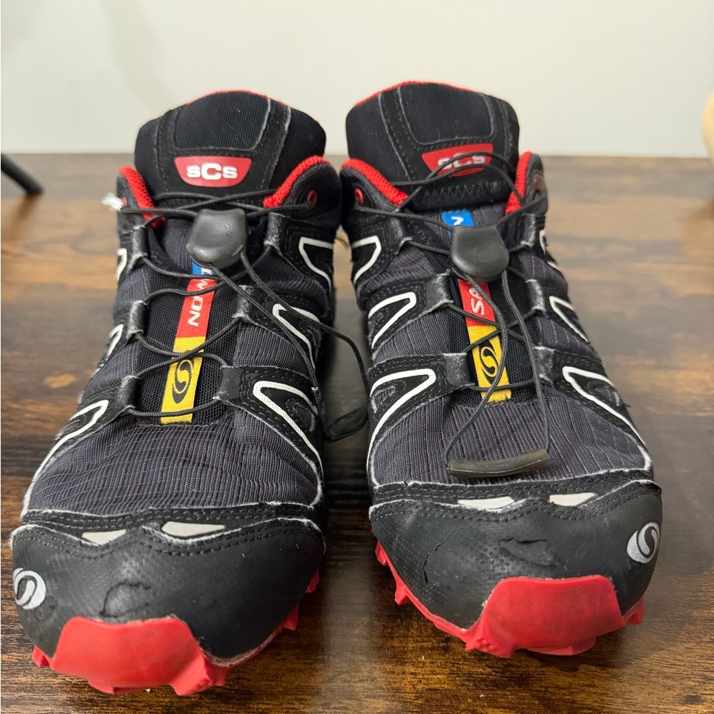 Salomon Black and Red Performance Sneakers - Picture 3 of 7
